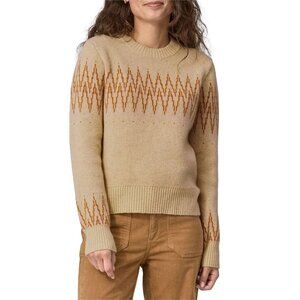 Patagonia Cream Sweater Zigzag Pattern Recycled Wool Blend Size S